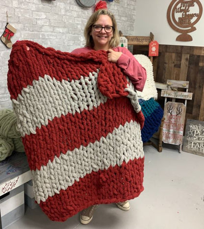 chunky knit blanket- 5 skein (all pattern options)