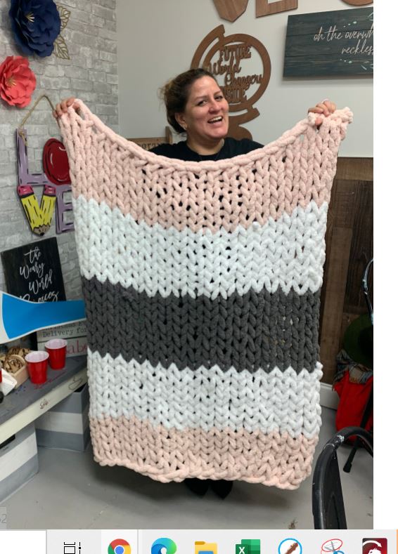 chunky knit blanket- 5 skein (all pattern options)