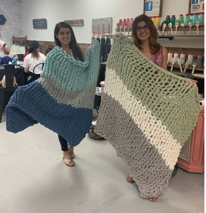 chunky knit blanket- 5 skein (all pattern options)