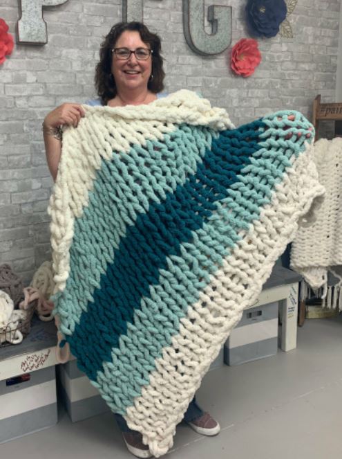 chunky knit blanket- 5 skein (all pattern options)