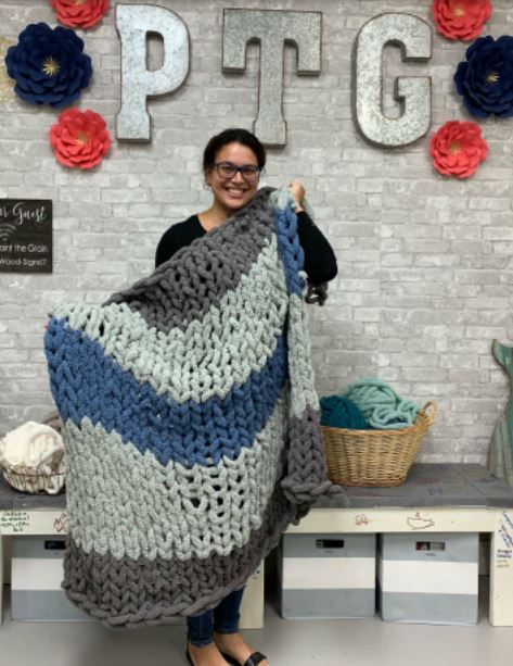 chunky knit blanket- 5 skein (all pattern options)