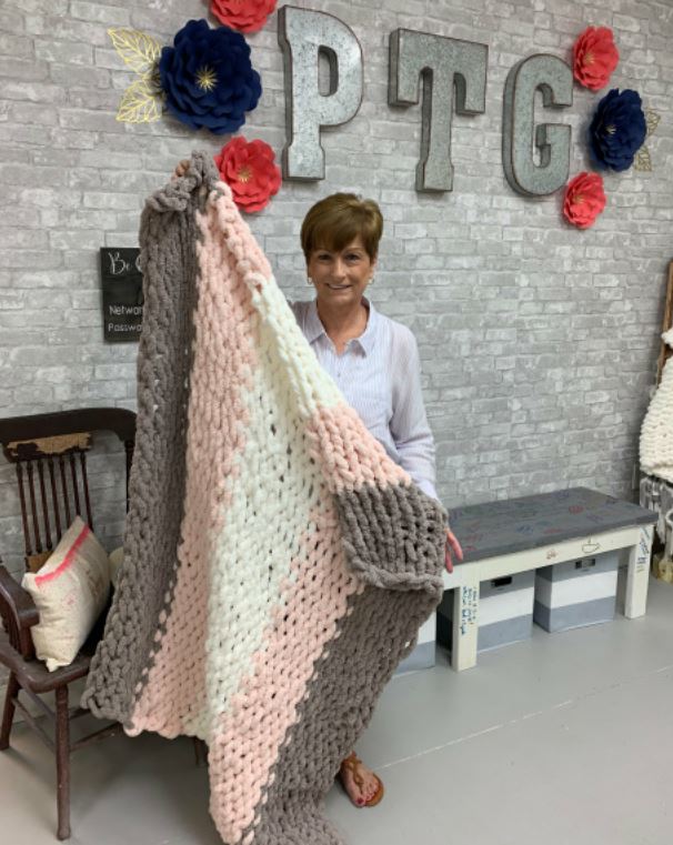 chunky knit blanket- 5 skein (all pattern options)