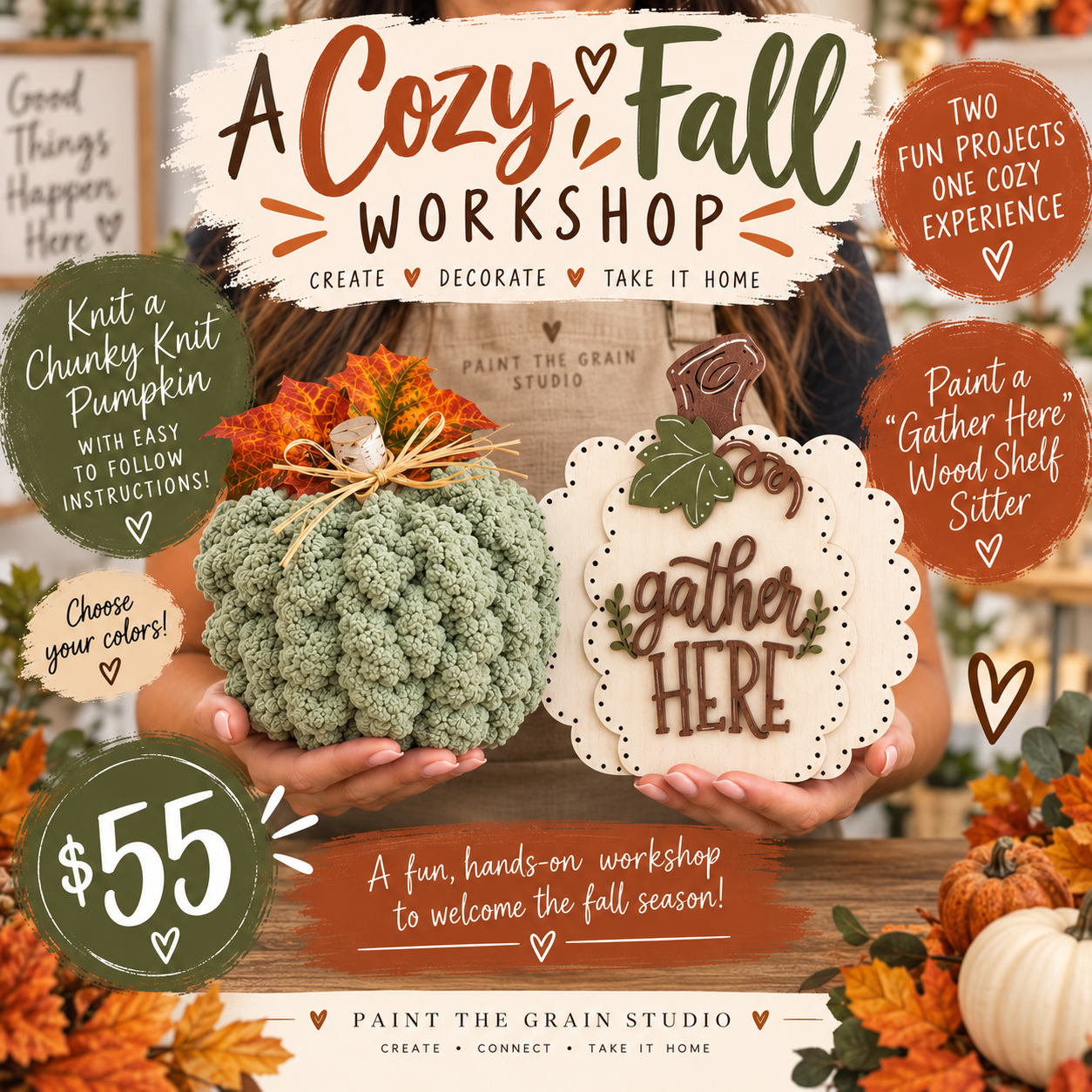 A Cozy Fall Workshop- Sept 17th or 27th