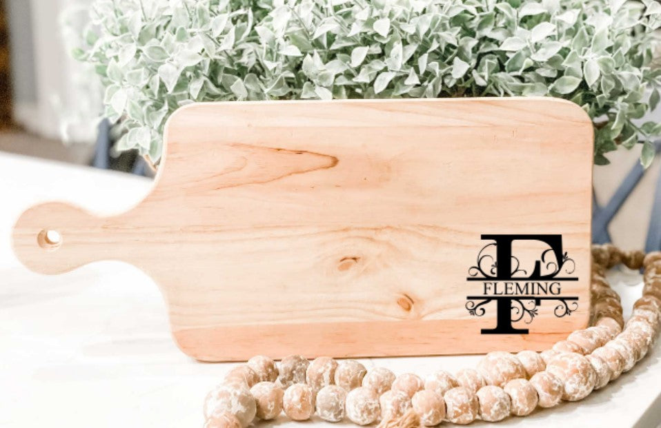Epoxy Pour Cutting Board- Split Initial with name