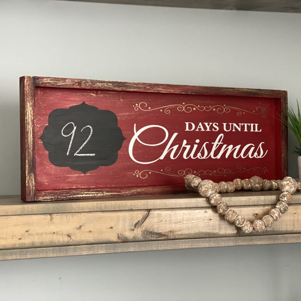 Days until Christmas-chalkboard- Medium Plank