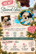￼ Custom Stained Glass Pet Ornament | Personalized Pet Photo Keepsake- ON SALE
