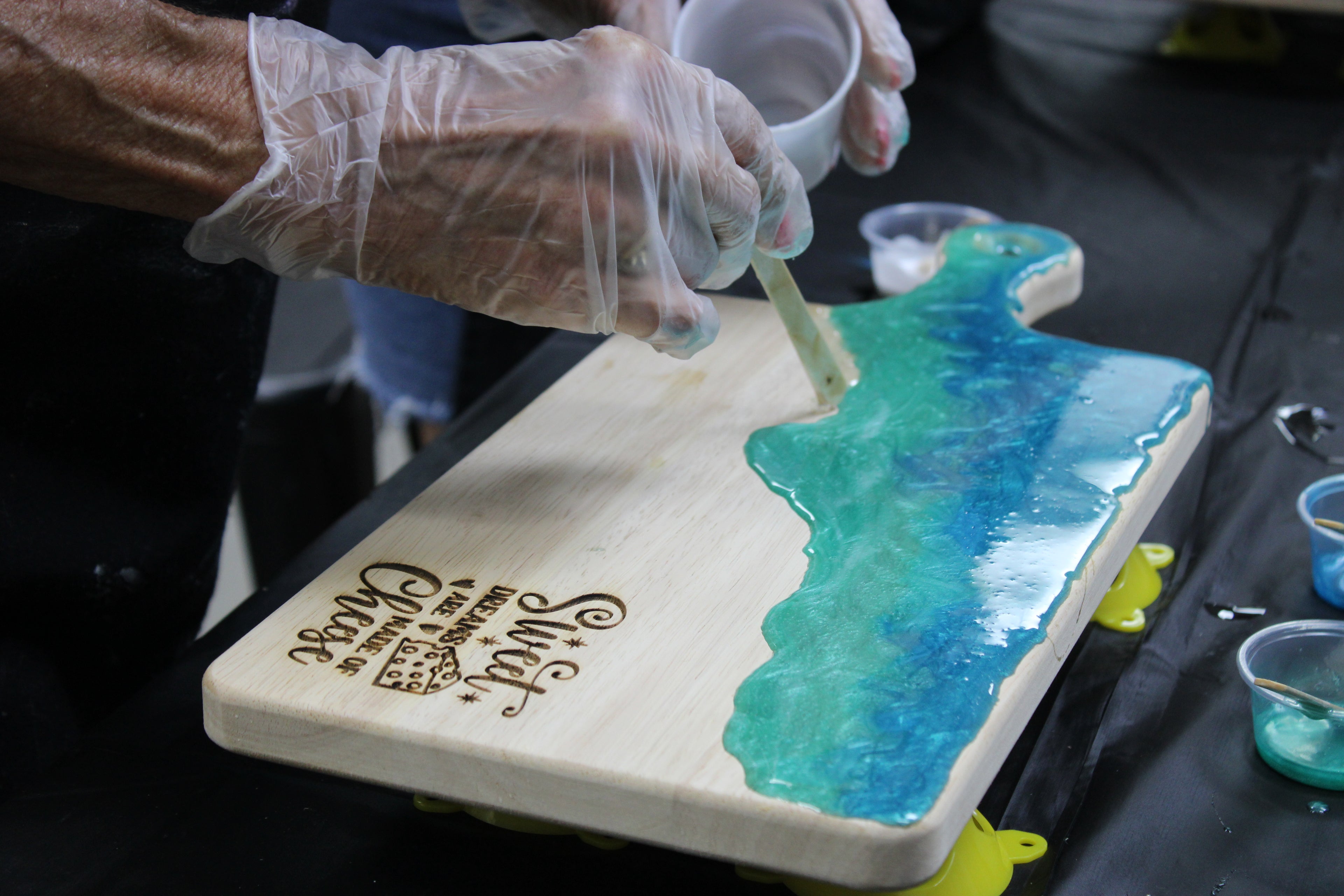 Epoxy Pour Cutting Board- Sweet Dreams are made of cheese