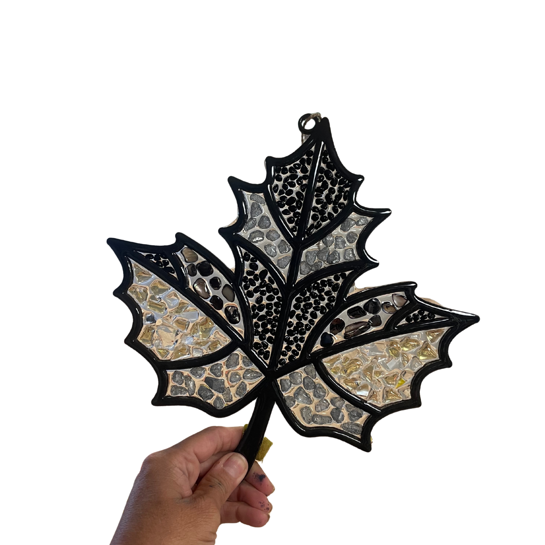 Seaglass and Resin Fall leaf