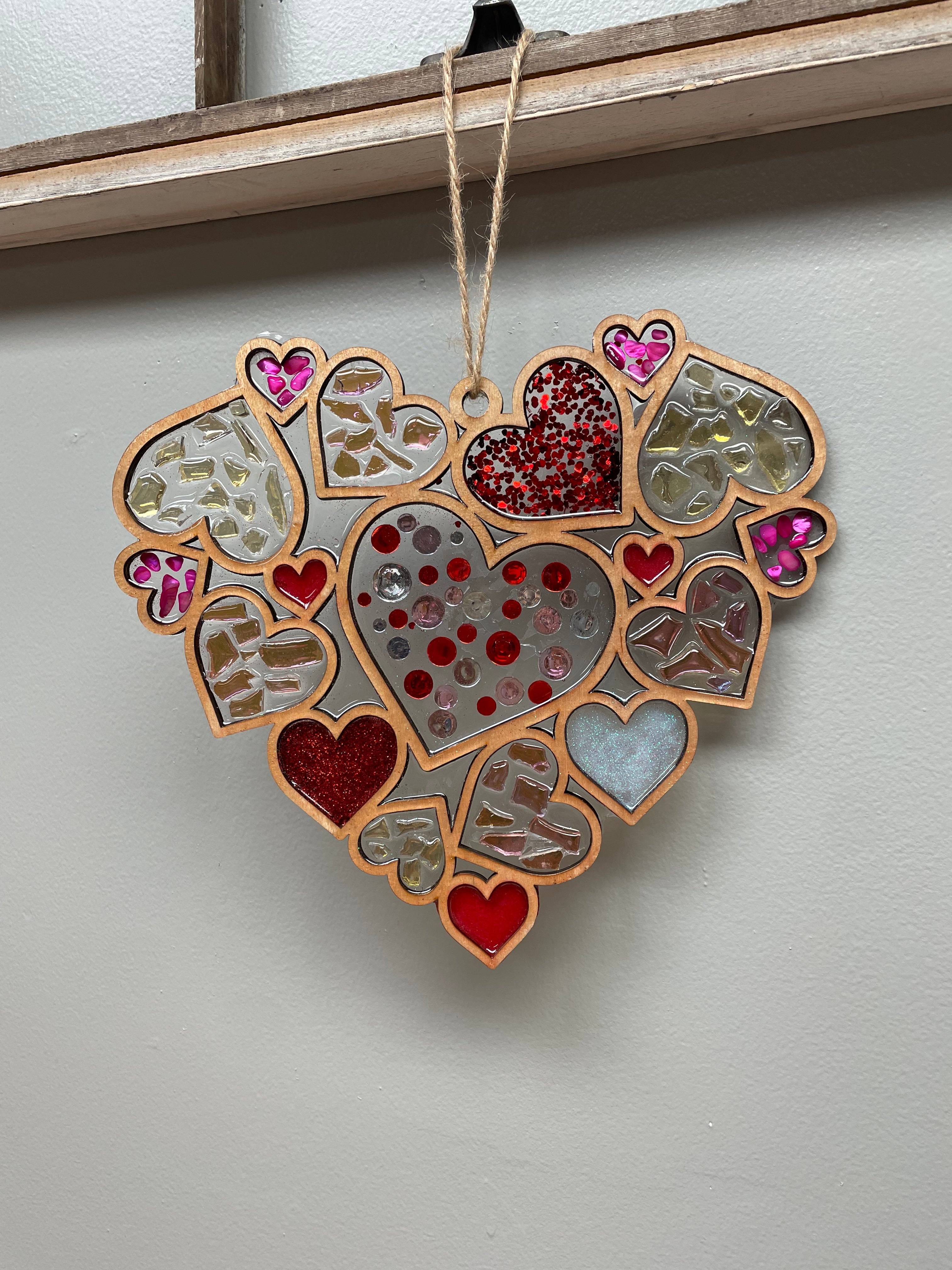 Seaglass and Resin Hearts