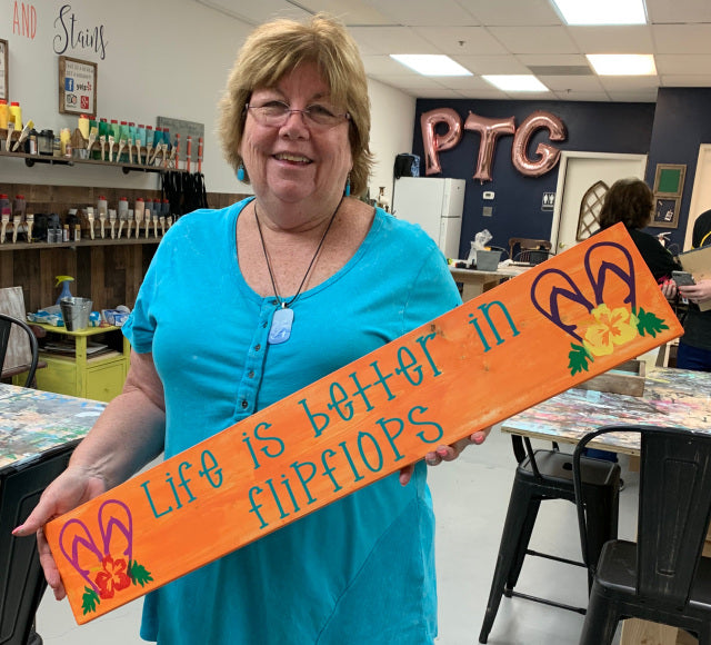 Life is Better in Flip Flops- skinny  plank