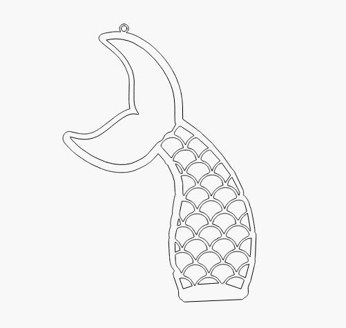 Seaglass and Resin Mermaid Tail