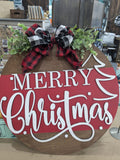 Merry Christmas side tree 3D round