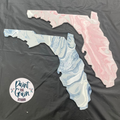 fluid art pour on Florida shape