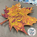 Fall Leaf Paint Pour Shape