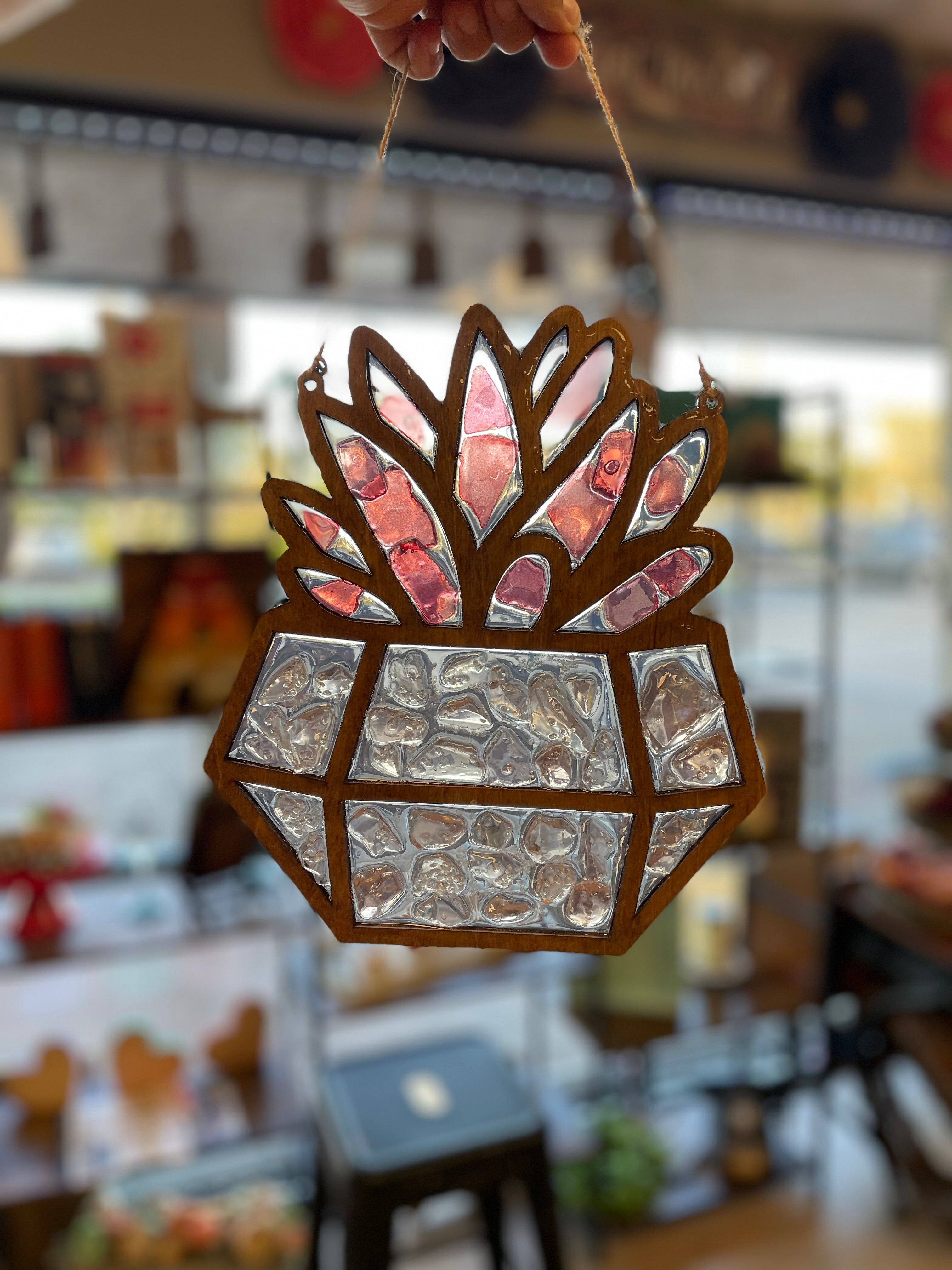 Seaglass and Resin Succulent