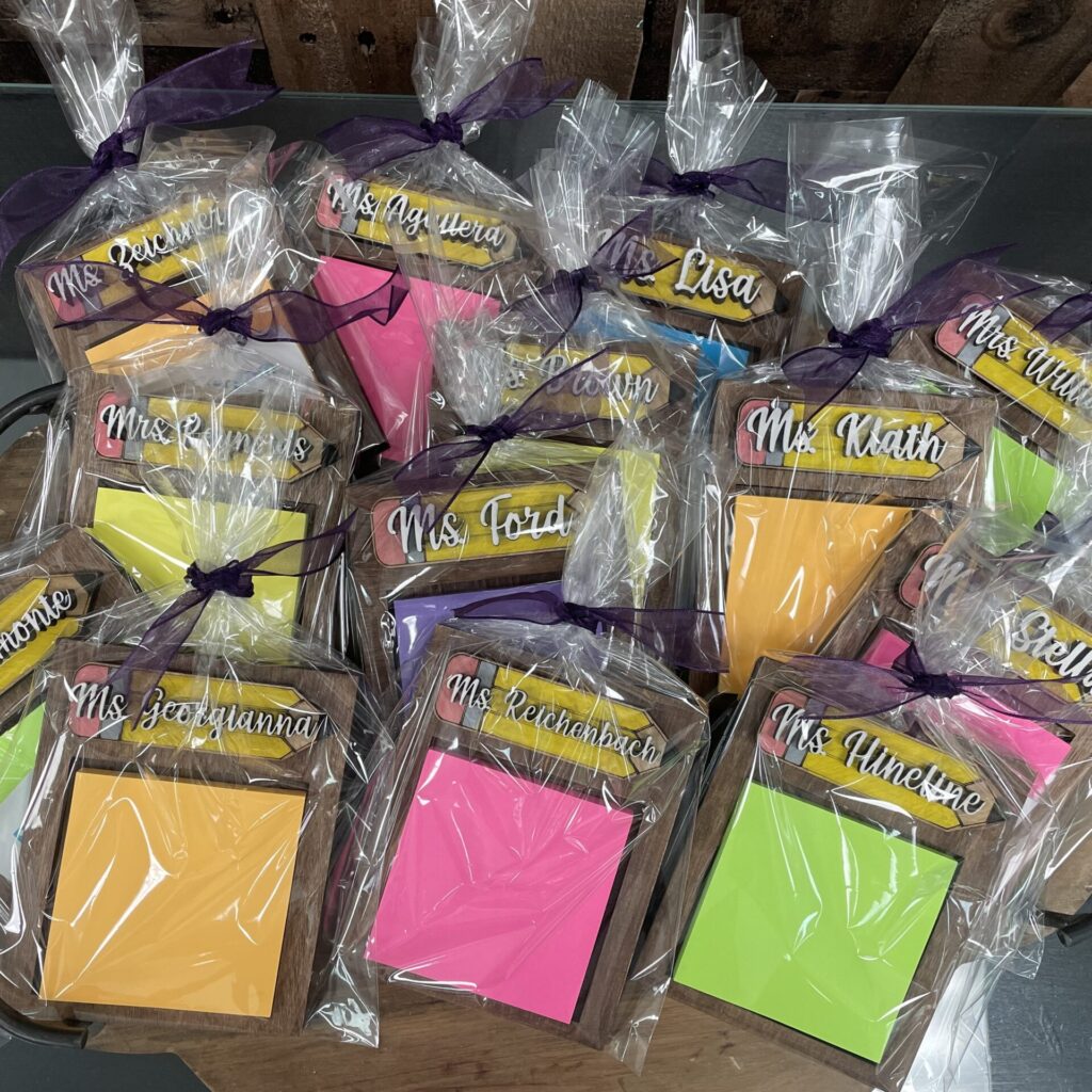 Gift Note Frame Teacher Gift- Post It Note Holder- Gift- Personalized – Paint the Grain ...