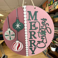 Vintage Merry Christmas 3D round